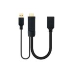 Nanocable Conversor HDMI a DisplayPort V1.2 - HDMI A Macho-DPort Hembra+USB-A - 20 cm - Color Negro - immagine 2