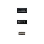 Nanocable Conversor HDMI a DisplayPort V1.2 - HDMI A Macho-DPort Hembra+USB-A - 20 cm - Color Negro - immagine 3