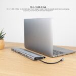 Nanocable HUB USB-C 11 en 1 - Conversor USB-C 3.1 a 3 x USB-A 3.0 + USB-C + USB-C 2 PD 100W + 2 x HDMI 4K60Hz + Displayport 4K60Hz + RJ45 + SD/TF + Audio - Aluminio - 18cm - Color Gris - immagine 3