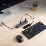 Nanocable Hub USBA/USB-C - 4x USB-A + 3x USB-C 3.0 + USB-C 5V - Interruptores Individuales ON/OFF - Cable 18cm - Color Plata - immagine 3