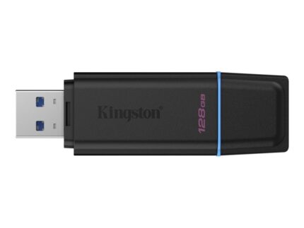 Kingston DataTraveler Exodia Memoria USB 128GB - USB 3.2 Gen 1 - Con Tapa - Enganche para Llavero - Color Negro (Pendrive)