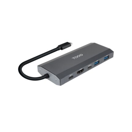 Tooq TQE-2241G Caja Externa M.2 NVME PCIe USB3.1 Gen2 Aluminio - Color Gris + Dock 6 en 1 - 1xHDMI 2.0 4K@60Hz