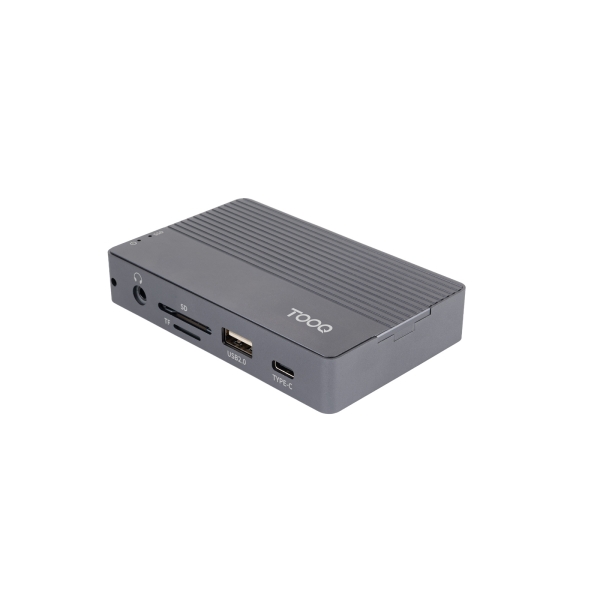 Tooq TQE-2242G Caja Externa M.2 NVME PCIe USB3.1 Gen2 Aluminio - Color Gris + Dock 10 en 1 - 1xHDMI 2.0 4K@60Hz
