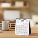 Finocam Neutro Calendario de Sobremesa - Anual 2027 - Mes Vista - Formato XS - 140x150mm - Espiral Doble - Papel de 120g/m2 - Espacio para Escribir - Color Rojo y Blanco - immagine 4