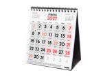 Finocam Neutro Calendario de Sobremesa - Anual 2027 - Mes Vista - Formato XS - 140x150mm - Espiral Doble - Papel de 120g/m2 - Numeros Grandes - Color Rojo y Blanco - immagine 2
