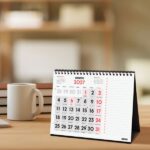Finocam Neutro Calendario de Sobremesa - Anual 2027 - Mes Vista - Formato S - 210x150mm - Espiral Doble - Papel de 120g/m2 - Numeros Grandes - Color Rojo y Blanco - immagine 4