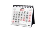 Finocam Neutro Calendario de Sobremesa en Catalan - Anual 2027 - Mes Vista - Formato XXS - 110x100mm - Espiral Doble - Papel de 120g/m2 - Numeros Grandes - Color Rojo y Blanco - immagine 2