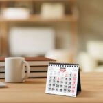 Finocam Neutro Calendario de Sobremesa en Catalan - Anual 2027 - Mes Vista - Formato XXS - 110x100mm - Espiral Doble - Papel de 120g/m2 - Numeros Grandes - Color Rojo y Blanco - immagine 4