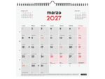 Finocam Neutro Calendario de Pared - Anual 2027 - Mes Vista - 300x300mm - Espiral Doble - Papel de 120g/m2 - Espacio para Escribir - Color Rojo y Blanco - immagine 2