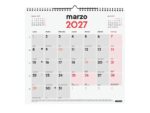 Finocam Neutro Calendario de Pared - Anual 2027 - Mes Vista - Formato L - 340x320mm - Espiral Doble - Papel de 120g/m2 - Espacio para Escribir - Color Rojo y Blanco - immagine 2