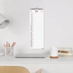 Finocam Neutro Calendario de Pared - Anual 2027 - Mes Vista - Formato L - 155x430mm - Espiral Doble - Papel de 120g/m2 - Espacio para Escribir - Color Rojo y Blanco - immagine 3