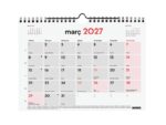 Finocam Neutro Calendario de Pared en Catalan - Anual 2027 - Mes Vista - Formato S - 210x150mm - Espiral Doble - Papel de 120g/m2 - Espacio para Escribir - Color Rojo y Blanco - immagine 2