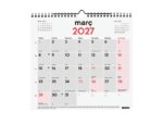 Finocam Neutro Calendario de Pared en Catalan - Anual 2027 - Mes Vista - Formato M - 265x245mm - Espiral Doble - Papel de 120g/m2 - Espacio para Escribir - Color Rojo y Blanco - immagine 2