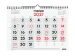 Finocam Neutro Calendario de Pared - Anual 2027 - Mes Vista - Formato M - 300x210mm - Espiral Doble - Papel de 120g/m2 - Numeros Grandes - Color Rojo y Blanco - immagine 2