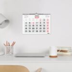 Finocam Neutro Calendario de Pared - Anual 2027 - Mes Vista - Formato M - 300x210mm - Espiral Doble - Papel de 120g/m2 - Numeros Grandes - Color Rojo y Blanco - immagine 3