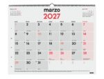 Finocam Neutro Calendario de Pared - Anual 2027 - Mes Vista - Formato XL - 540x420mm - Espiral Doble - Papel de 135g/m2 - Espacio para Escribir - Numeros Grandes - Color Rojo y Blanco - immagine 3