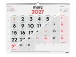 Finocam Neutro Calendario de Pared en Catalan - Anual 2027 - Mes Vista - Formato XL - 540x420mm - Espiral Doble - Papel de 135g/m2 - Espacio para Escribir - Numeros Grandes - Color Rojo y Blanco - immagine 2