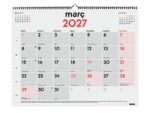 Finocam Neutro Calendario de Pared en Catalan - Anual 2027 - Mes Vista - Formato XL - 540x420mm - Espiral Doble - Papel de 135g/m2 - Espacio para Escribir - Numeros Grandes - Color Rojo y Blanco - immagine 3