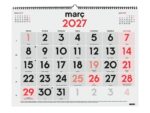 Finocam Neutro Calendario de Pared en Catalan - Anual 2027 - Mes Vista - Formato XL - 540x420mm - Espiral Doble - Papel de 135g/m2 - Espacio para Escribir - Numeros Grandes - Color Rojo y Blanco - immagine 4