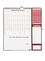 Finocam Neutro Calendario de Pared - Anual 2027 - Mes Vista - 300x340mm - Espiral Doble - Papel de 140g/m2 - Espacio para Escribir - Pegatinas Tematicas - Color Rojo y Blanco - immagine 3