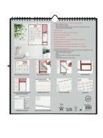 Finocam Neutro Calendario de Pared - Anual 2027 - Mes Vista - 300x340mm - Espiral Doble - Papel de 140g/m2 - Espacio para Escribir - Pegatinas Tematicas - Color Rojo y Blanco - immagine 4