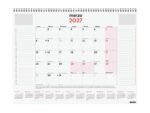 Finocam Neutro Vade Calendario - Anual 2027 - Mes Vista - 420x310mm - Espiral Doble - Papel de 150g/m2 - Espacio para Escribir - Color Rojo y Blanco - immagine 2