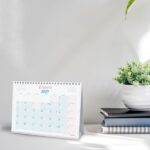 Finocam Trendy Chic Calendario de Sobremesa - Anual 2027 - Mes Vista - Formato S - 210x150mm - Espiral Doble - Papel de 120g/m2 - Espacio para Escribir - Color Turquesa - immagine 4