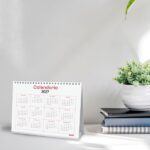Finocam Trendy Chic Calendario de Sobremesa - Anual 2027 - Mes Vista - Formato S - 210x150mm - Espiral Doble - Papel de 120g/m2 - Espacio para Escribir - Color Blanco - immagine 3