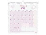Finocam Chic Calendario de Pared - Anual 2027 - Mes Vista - 300x300mm - Espiral Doble - Papel de 120g/m2 - Espacio para Escribir - Color Morado - immagine 2