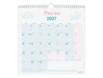Finocam Chic Calendario de Pared - Anual 2027 - Mes Vista - 300x300mm - Espiral Doble - Papel de 120g/m2 - Espacio para Escribir - Color Turquesa - immagine 2