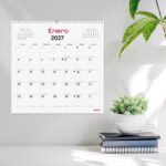 Finocam Chic Calendario de Pared - Anual 2027 - Mes Vista - 300x300mm - Espiral Doble - Papel de 120g/m2 - Espacio para Escribir - Color Blanco - immagine 3