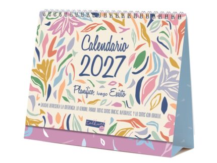Finocam Talkual Calendario de Sobremesa - Anual 2027 - Mes Vista - Formato S - 210x150mm - Espiral Doble - Papel de 135g/m2 - Espacio para Escribir - Ilustraciones Surtidas