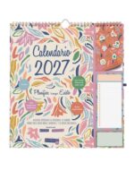 Finocam Talkual Calendario de Pared - Anual 2027 - Mes Vista - 300x340mm - Espiral Doble - Papel de 140g/m2 - Espacio para Escribir - Pegatinas Tematicas