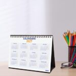 Finocam Color Calendario de Sobremesa - Anual 2027 - Mes Vista - Formato S - 210x150mm - Espiral Doble - Papel de 120g/m2 - Espacio para Escribir - Color Azul y Blanco - immagine 3