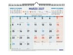 Finocam Color Calendario de Pared - Anual 2027 - Mes Vista - 300x247mm - Espiral Doble - Papel de 120g/m2 - Espacio para Escribir - Color Azul y Blanco - immagine 2