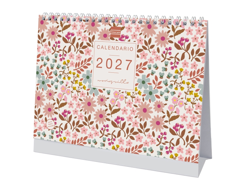 Finocam Moniquilla Calendario de Sobremesa - Anual 2027 - Mes Vista - Formato S - 210x150mm - Espiral Doble - Papel de 170g/m2 - Ilustraciones Surtidas - Espacio para Notas Finocam Moniquilla Calendario de Sobremesa - Anual 2027 - Mes Vista - Formato S - 210x150mm - Espiral Doble - Papel de 170g/m2 - Ilustraciones Surtidas - Espacio para Notas