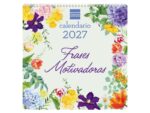 Finocam Frases Motivadoras Calendario de Pared - Anual 2027 - Mes Vista - 300x300mm - Papel de 170g/m2 - Ilustraciones Surtidas - Espacio para Notas
