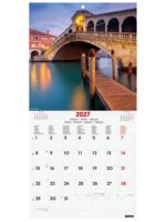 Finocam Venecia Calendario de Pared Internacional - 16 Meses 26/27 - Mes Vista - 180x180mm - Papel de 170g/m2 - Imagenes Tematicas Surtidas - Espacio para Notas - Multilenguaje - immagine 2