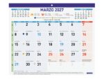 Finocam Calendario Faldilla - Anual 2027 - Mes Vista - Formato F43 - 300x247mm - Papel de 80g/m2 Microperforado - Espacio para Escribir - Color Azul y Blanco - immagine 2