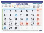 Finocam Calendario Faldilla - Anual 2027 - Mes Vista - Formato F94 - 430x310mm - Papel de 80g/m2 Microperforado - Numeros Grandes - Espacio para Notas - Color Azul y Blanco - immagine 2