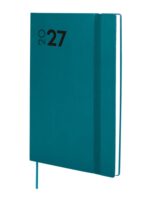 Finocam Dynamic Mara Agenda Profesional en Catalan - Anual 2027 - Semana Vista Horizontal - 140x204mm - Goma Elastica - Tapa Blanda de PU - Esquinas Microperforadas - Papel de 80g/m2 - Color Turquesa