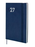 Finocam Dynamic Mara Agenda Profesional en Catalan - Anual 2027 - Semana Vista Vertical - 165x240mm - Goma Elastica - Tapa Blanda de PU - Esquinas Microperforadas - Papel de 80g/m2 - Color Azul