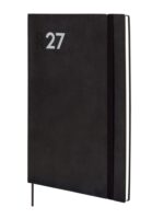 Finocam Dynamic Mara Agenda Profesional en Catalan - Anual 2027 - Semana Vista Vertical - 165x240mm - Goma Elastica - Tapa Blanda de PU - Esquinas Microperforadas - Papel de 80g/m2 - Color Negro