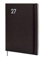 Finocam Dynamic Mara Agenda Profesional - Anual 2027 - Semana Vista Vertical - Formato Y12 - 210x270mm - Goma Elastica - Tapa Blanda de PU - Esquinas Microperforadas - Papel de 80g/m2 - Color Negro