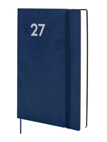 Finocam Dynamic Mara Agenda Profesional - Anual 2027 - 1 Dia por Pagina - Formato Y11 - 165x240mm - Goma Elastica - Tapa Blanda de PU - Esquinas Microperforadas - Papel de 80g/m2 - Color Azul