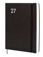 Finocam Dynamic Mara Agenda Profesional en Catalan - Anual 2027 - 1 Dia por Pagina - Formato Y12 - 210x270mm - Goma Elastica - Tapa Blanda de PU - Esquinas Microperforadas - Papel de 80g/m2 - Color Negro