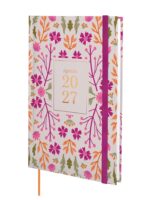 Finocam Dynamic Berlin Hojas Agenda Profesional - Anual 2027 - Semana Vista Vertical - 140x204mm - Goma Elastica - Tapa Dura Acolchada - Esquinas Microperforadas - Papel de 80g/m2 - Multicolor