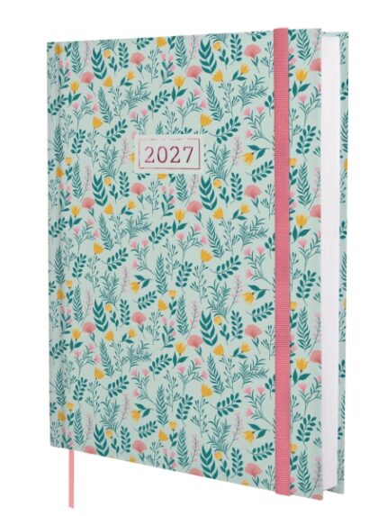 Finocam Dynamic Berlin Trigo Agenda Profesional - Anual 2027 - 1 Dia por Pagina - Formato Y12 - 210x270mm - Goma Elastica - Tapa Dura Acolchada - Esquinas Microperforadas - Papel de 80g/m2 - Multicolor