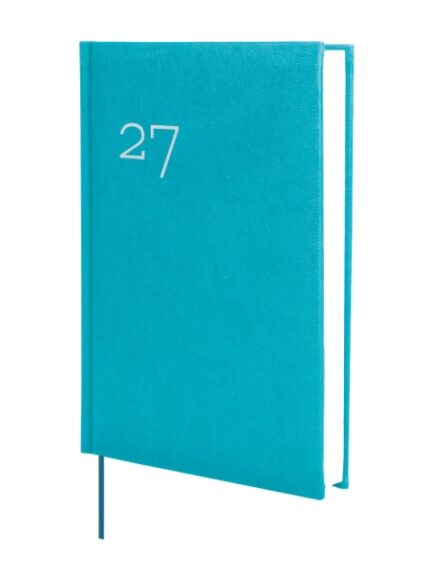 Finocam Dynamic Milano Agenda Profesional - Anual 2027 - 1 Dia por Pagina - Formato Y10 - 140x204mm - Cinta Punto - Tapa Dura Acolchada - Esquinas Microperforadas - Papel de 80g/m2 - Color Cyan