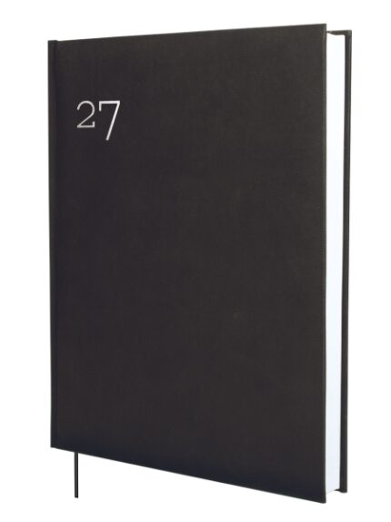 Finocam Dynamic Milano Agenda Profesional Internacional - Anual 2027 - 2 Paginas por Dia - 210x270mm - Cinta Punto - Tapa Dura Acolchada - Esquinas Microperforadas - Papel de 70g/m2 - Color Negro